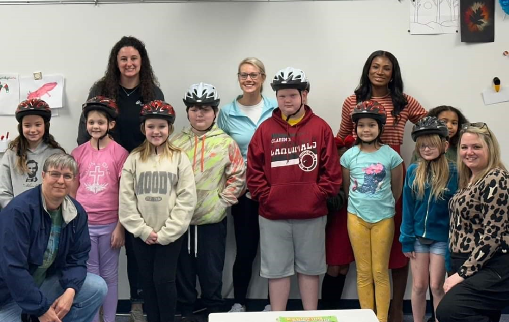 Clarinda Kiwanis Bike Helmet Giveaway With Bank Iowa